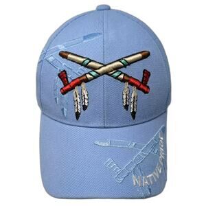 SANTO CAP Native Pride Blue White Baseball Cap OS Hat Embroidered Adjustable